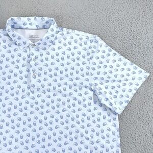 Vineyard Vines OTG Palmero Polo Shirt Mens XL Lt Blue Golf Range Ball Print